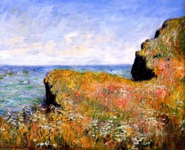 pour Oil Painting - Edge of the Cliff at Pourville Claude Monet